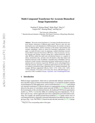 First page of Multi-Compound Transformer for Accurate Biomedical Image Segmentation