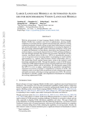 First page of Large Language Models as Automated Aligners for Benchmarking Vision-Language Models