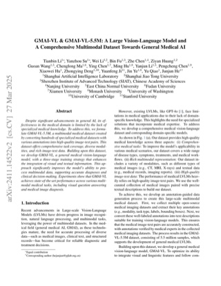 First page of GMAI-VL & GMAI-VL-5.5M: A Large Vision-Language Model and A Comprehensive Multimodal Dataset Towards General Medical AI