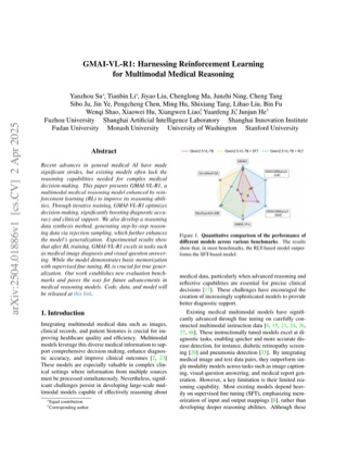 First page of GMAI-VL-R1: Harnessing Reinforcement Learning for Multimodal Medical Reasoning