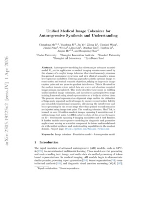 First page of MedITok: A Unified Tokenizer for Medical Image Synthesis and Interpretation