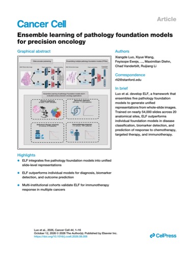 First page of Ensemble learning of pathology foundation models for precision oncology