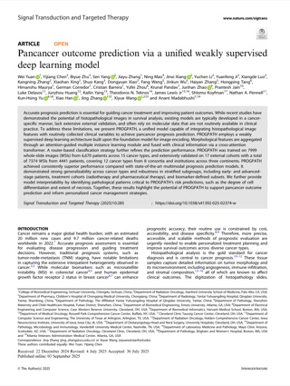 First page of Pancancer Outcome Prediction via a Unified Weakly Supervised Deep Learning Model