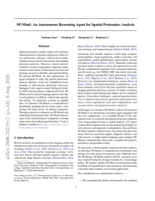 First page of SP-Mind: An Autonomous Reasoning Agent for Spatial Proteomics Analysis