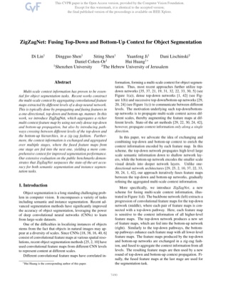 First page of ZigZagNet: Fusing Top-Down and Bottom-Up Context for Object Segmentation